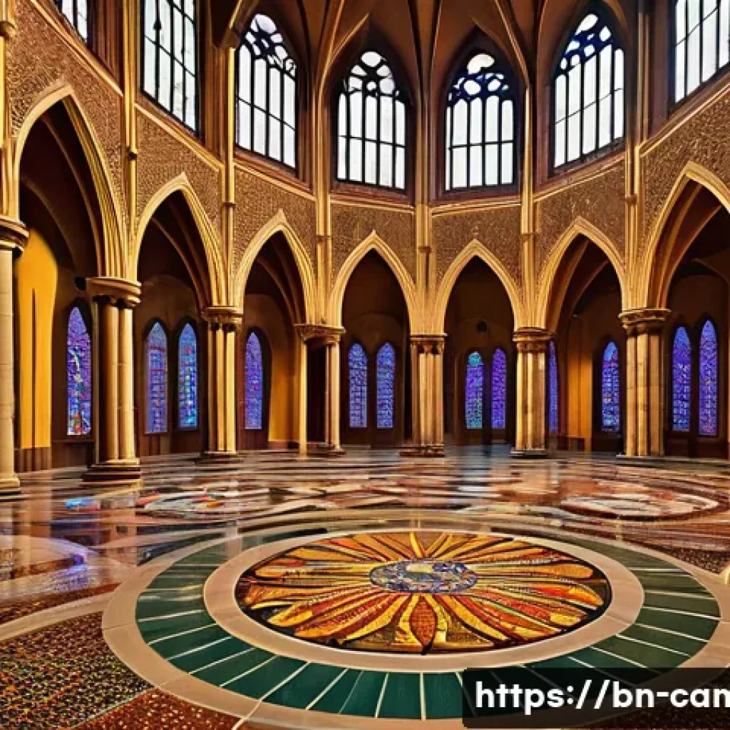 카메룬 야운데 대성당 - A grand Gothic cathedral in Yaound&eacute;, Cameroon, featuring towering pointed arches and an enormous dom...