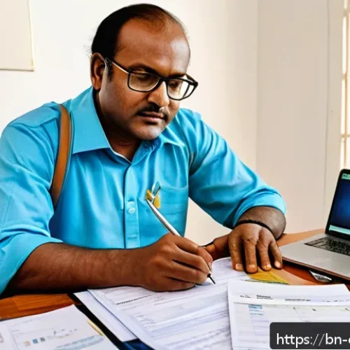 카메룬 비자 신청 방법 - A detailed scene of a Bengali applicant carefully filling out a Cameroon visa application form at a ...